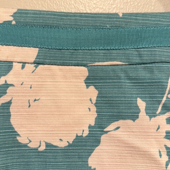 Boden teal & white graphic print pencil skirt US 6R - Picture 3 of 9